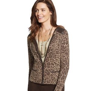 🍀 NWT Chicos Animal Moto Cardigan 😍✨😍